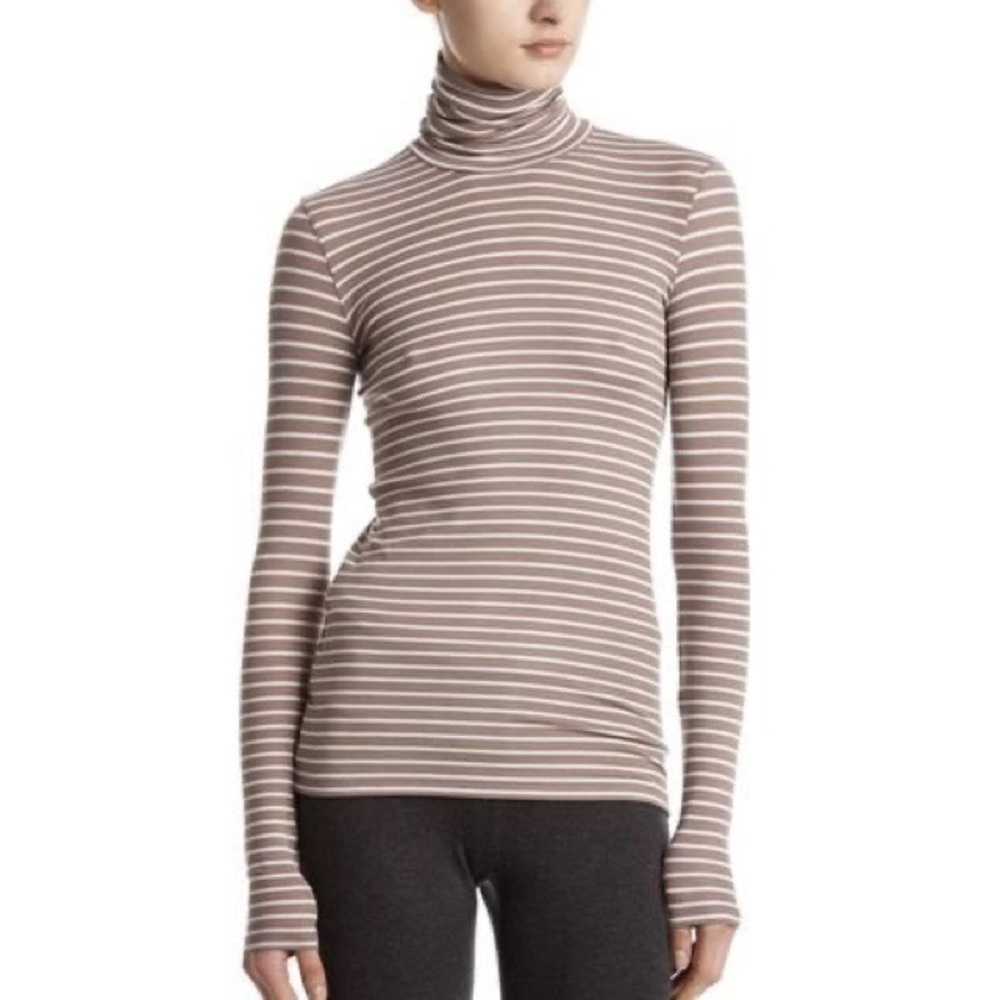 ATM striped ribbed modal turtleneck